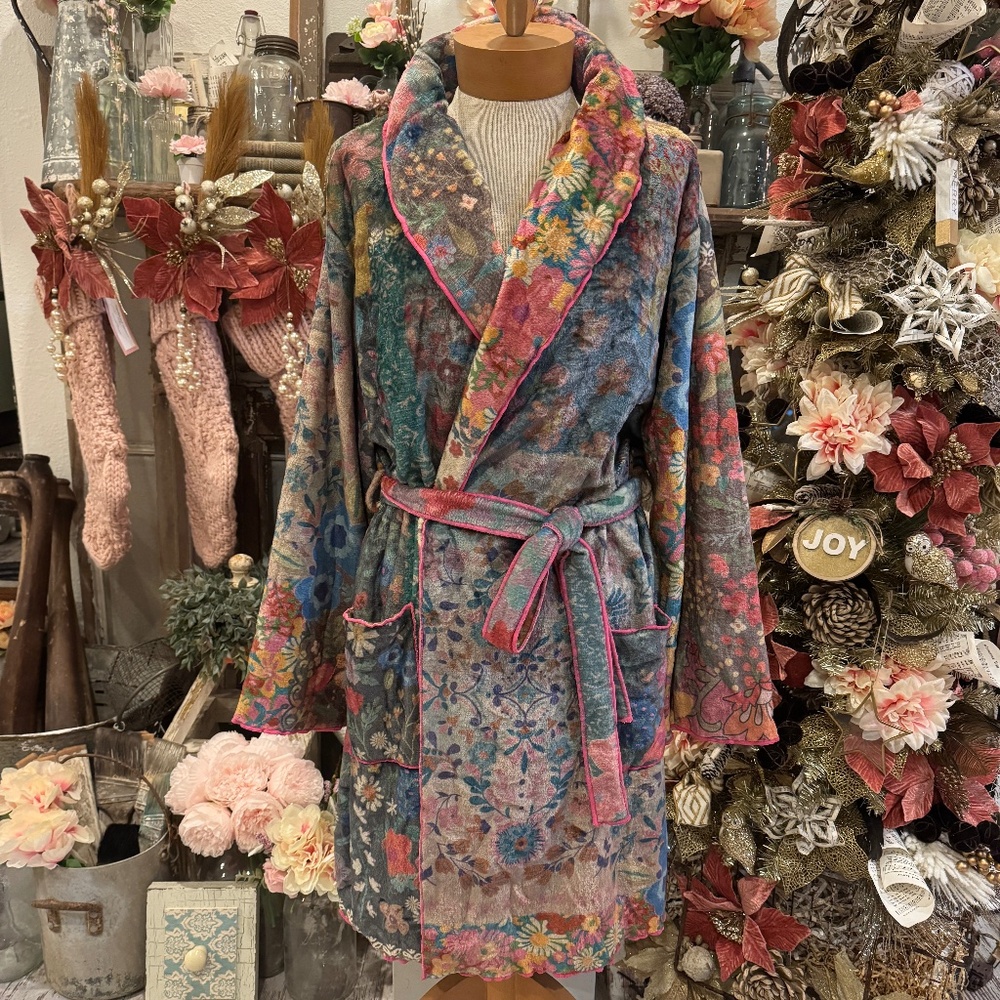 NATURAL LIFE PATCHWORK LOVE BLANKET ROBE | BOHEMIAN GYPSY | COTTAGECORE | L - Picture 3 of 14